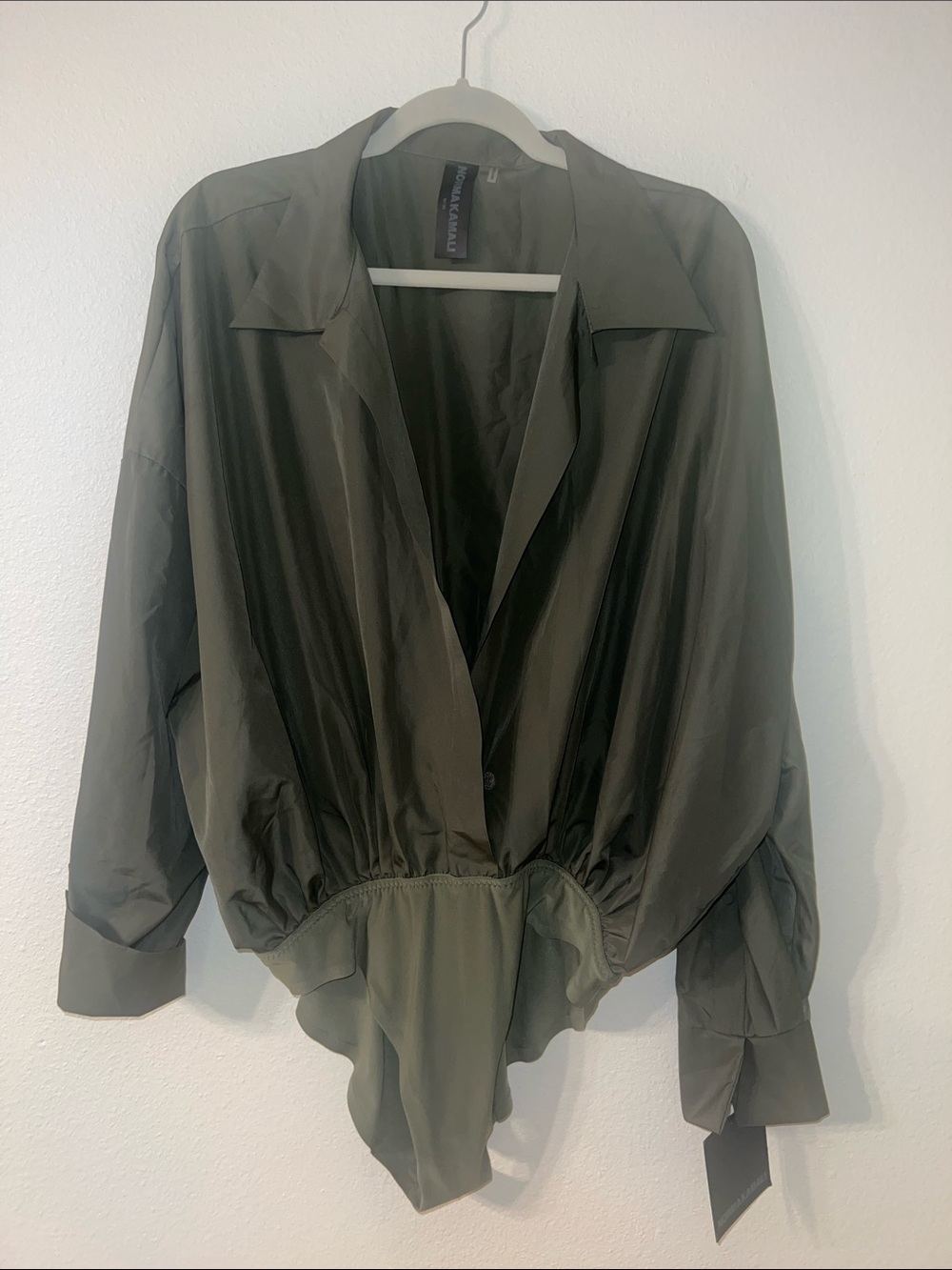Norma Kamali Oversized Boyfriend Bodysuit - Picture 3 of 7